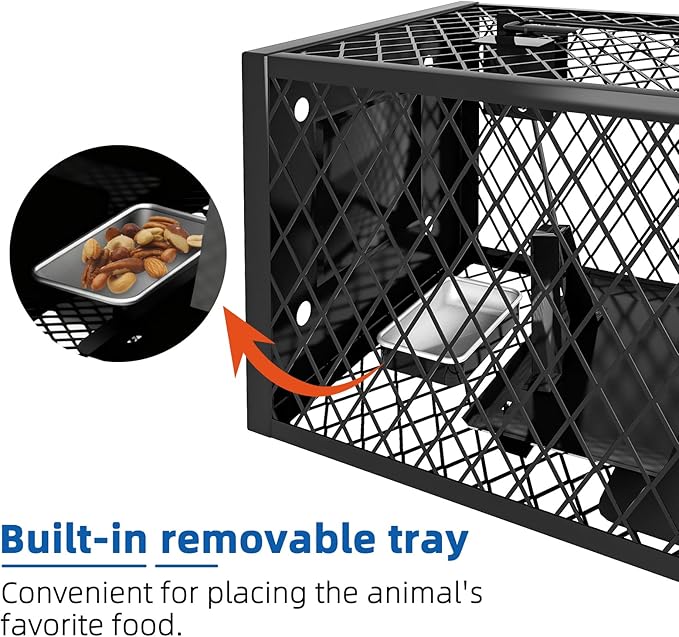 Humane Rat Traps - Large 12.5 Inches Upgraded Mouse Trap for Outdoors & Indoors - Reusable Rat Trap Cage for Mouse and Small Animals - Effective Quick Simple to Use (3-Pack)