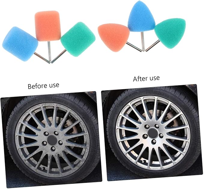 SOLUSTRE 16pcs Auto Buffing Pad Set Sponge Polishing Wheel Kit for Car Detailing Lightweight Durable Easy to Clean Reusable for Scratch Removal and Surface Finishing