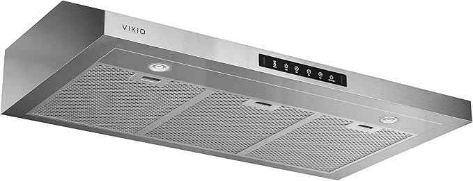 VIKIO HOME 36 Inch Under Cabinet Range Hood 900 CFM, Dual Motor Powerful Kitchen Vent Hood, Gesture & Touch Control, Ultra Quiet DC Motor, Dishwasher-Safe Filters, LED Lights, Stainless Steel