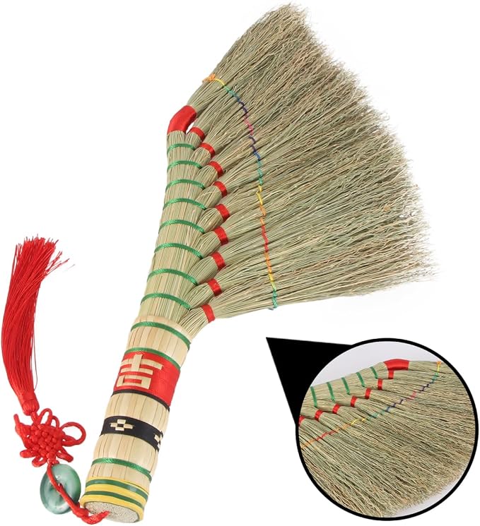 Straw Broom Housewarming Wedding Decorations Small Whisk Broom Natural Dust Brush No Static Compact Hanging Decoration New Home Essentials