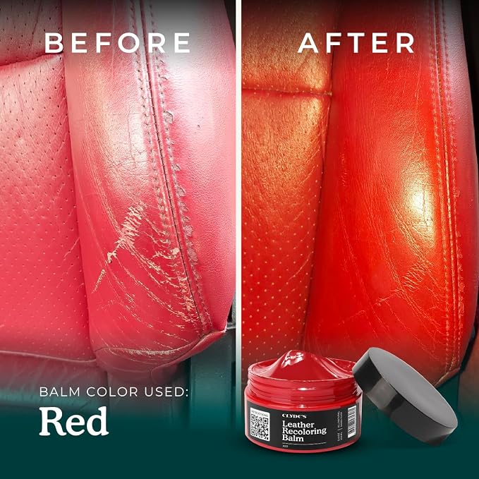 Clyde's™ Leather Company Leather Recoloring Balm – Color Restore & Scratch Repair Kit for Faded Leather Furniture, Car Seats, Sofa & Vinyl | 23 Colors | Non-Toxic Dye