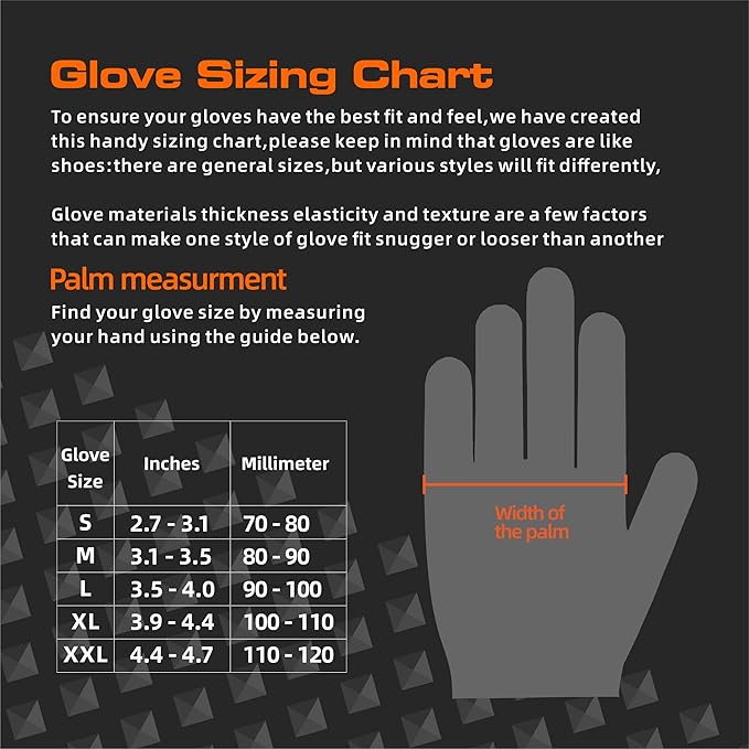 TREEGO 10 Mil Black Nitrile Gloves Heavy Duty — Raised Diamond Texture Grip, Latex Free Disposable Mechanic Work Gloves, Large, 100 Count