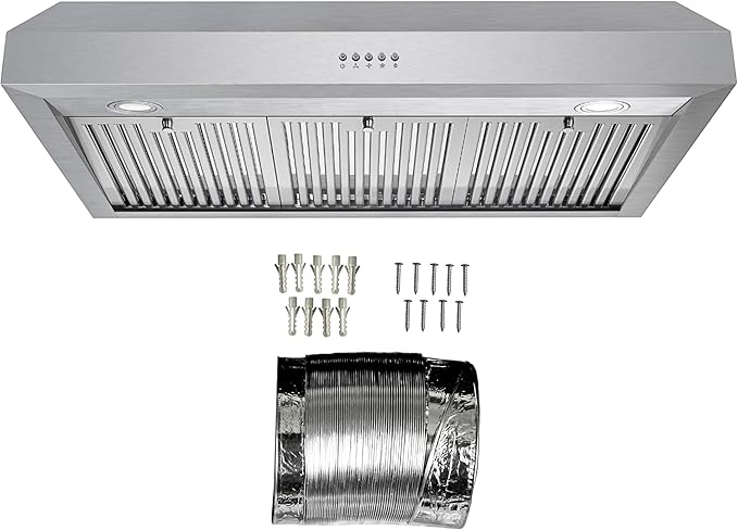 COSMO UC36 36 in. Haven Collection 380 CFM Ducted Under Cabinet Range Hood, LED Lights, Button Controls, Stainless Steel