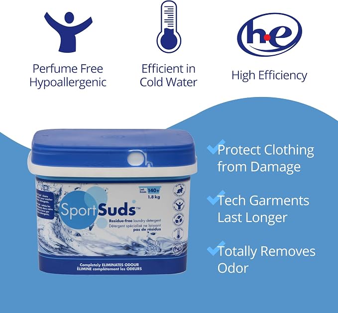 Sport Laundry Detergent, Odor Eliminator Technology, Laundry Soap for Workout Clothes and Everyday Use - Sport Suds 1.8Kg