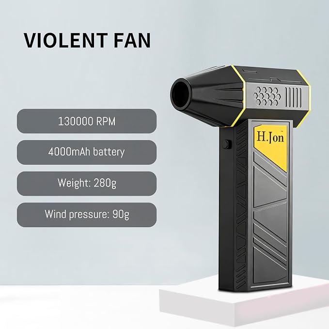 Compressed Air Duster, 130000RPM Electric Air Duster, Rechargeable Cordless Air Blower with 2-Gear Turbo Fan, Canned Air Alternative for Keyboard, PC, Computer, Car, Home & Outdoor Camping Use 8000mAh