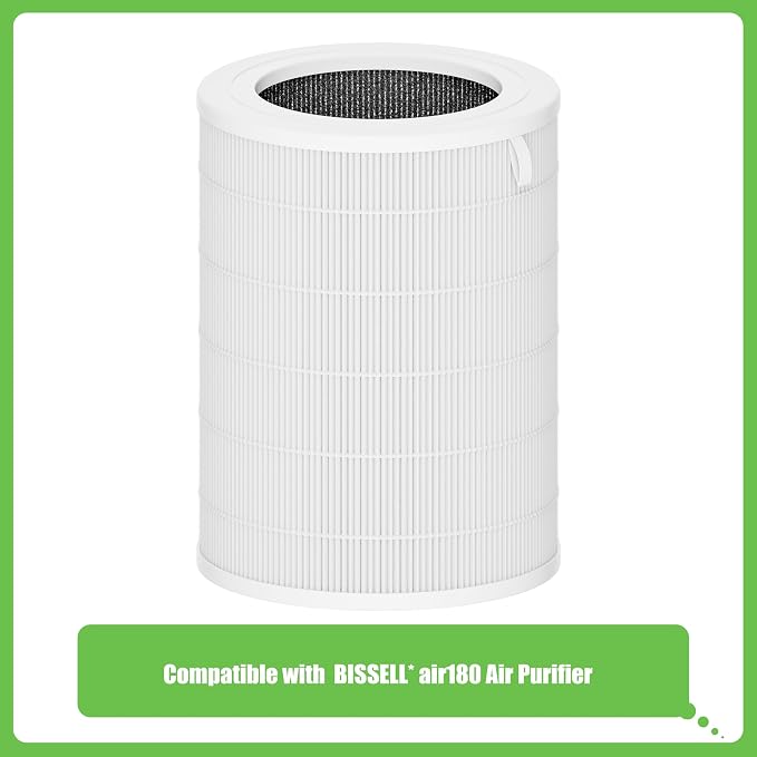 Air180 Replacement Filter, Compatible with BISSELL® Air180 and Air180 Max Air Purifier, 3-IN-1 H13 True HEPA Filter Set, Compare to Part #3502, 2 Pack