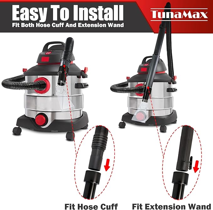 TunaMax Universal Work with All Shop Vacs with 2-1/2" & 1-7/8" &1-1/4" Adapters Extractor Attachment for Upholstery & Carpet Cleaning & Auto Detailing, Extraction Accessory for Wet Vacuum Cleaners