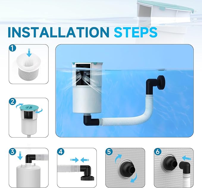 Pool Skimmer-Above Ground Pool Skimmer,Floating Pool Surface Skimmer,Pool Accessories-Clean Debris Basket, Automatic Floating,Compatible with Various Swimming Pools, (Turquoise)