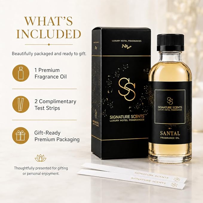 Luxury Hotel Diffuser Oil for Hotels and Homes - Aromatherapy Oils for use with an Essential Oil Diffuser at Home - Fragrance-Scent Diffuser Oil Blend (Santal) 4.05fl oz (120ml)