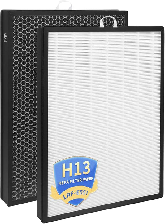 EverestAir-RF Replacement Filter Compatible with LEVOIT EverestAir Air Purifier, H13 True HEPA Activated Carbon Filter, 2-Pack