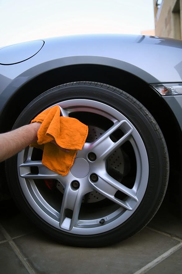 Avalon Towels Cotton Shop Rags – (Pack of 50) Size 12x14 Inches Cleaning Rags – Absorbent Shop Towels and Multipurpose Cleaning Towels for Automobiles, Industries, Garage and Homes (Orange)