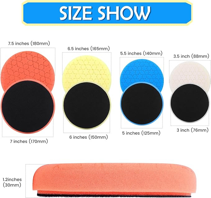 IPELY 6 Pcs Buffing Pads, Polishing Pads, Buffer Pads for Polishing and Waxing