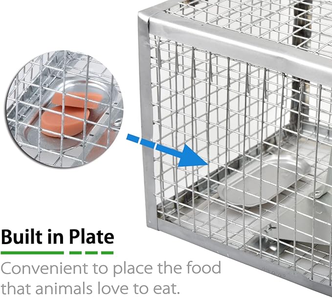 2-Pack Live Rat Traps Humane Chipmunk Mouse Vole Hamster Cage Traps