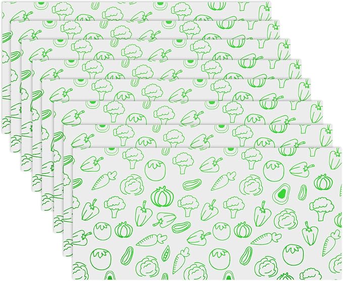 12 Pcs Refrigerator Shelf Liners, Absorbent Fridge Mats 12" x 24" Washable Refrigerator Drawer Liners for Shelves, Home, Cabinet, Kitchen, Trays, Shelves, Cabinet, Trays