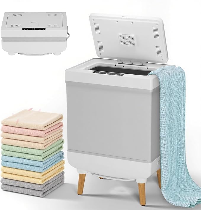 Towel Warmers for Bathrooms, 35 Liter Portable Collapsible Electric Towel Heater with Heating & Drying Modes, Telescopic Rod, Heated Blanket Warmer Dryer for Home, Spa, Travel
