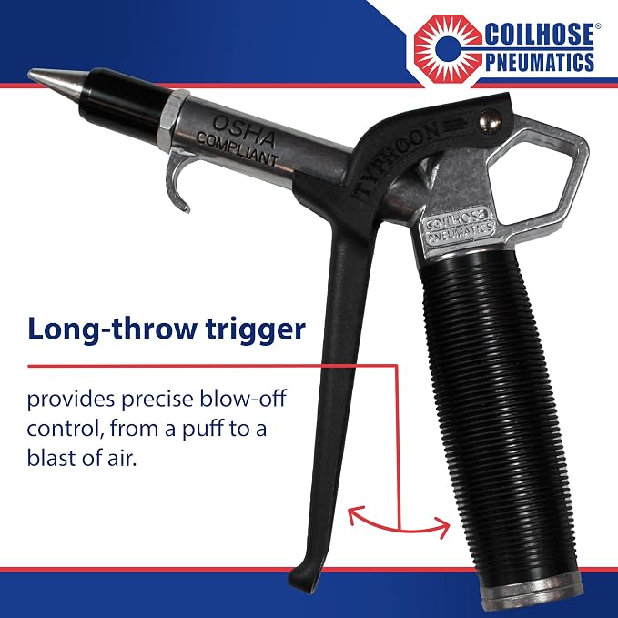 Coilhose Typhoon High Volume Blow Gun (1/4-Inch NPT with High Flow Tip (2 Pack))