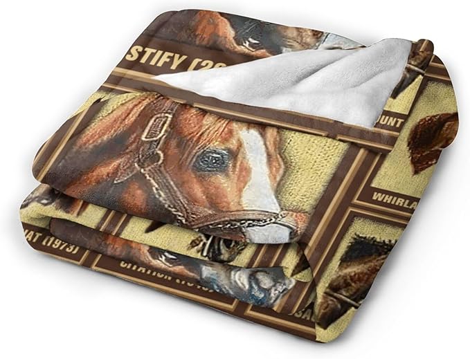 Tijuboni Racing Horses Throw Blanket Horse Gifts for Girls Boys Women Men Kids Adults Soft Flannel Fleece Blanket for Couch Sofa Bed Home Decor 60"x80"