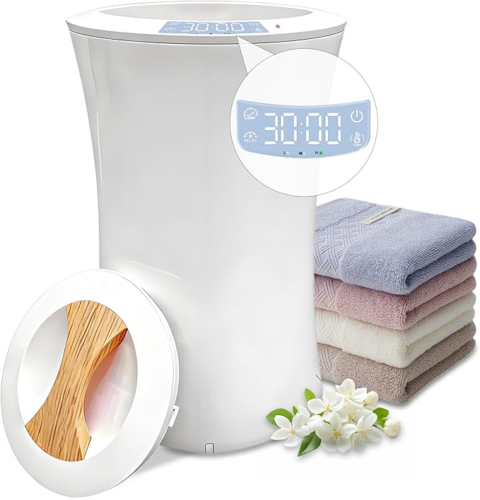 Large Towel Warmer Bucket, Heated Towel Bucket with 3 Heat Modes & 24H Timer, Auto Shut Off, Fits Oversized Towels, Bathrobes, Blankets for Bathroom Spa