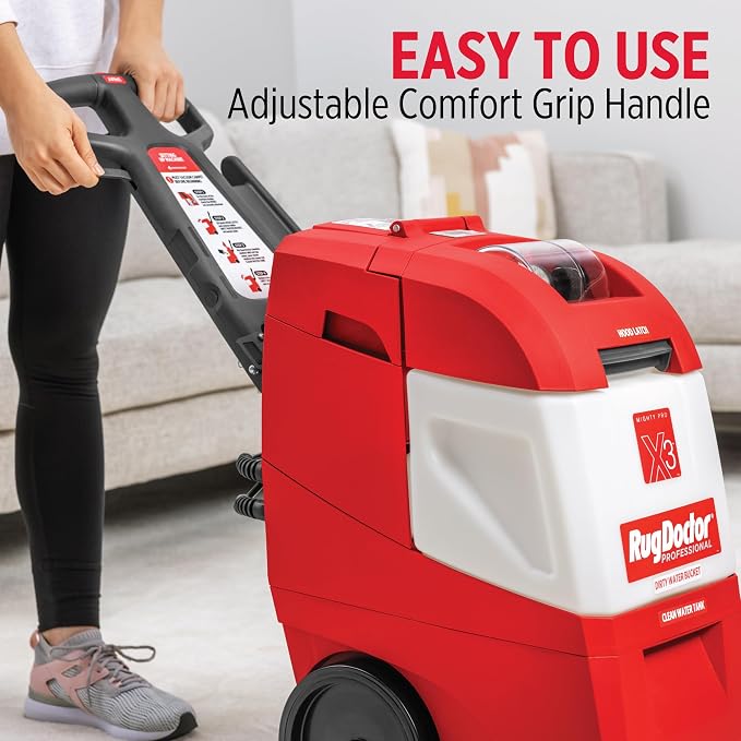 Rug Doctor Mighty Pro X3 Commercial Carpet Cleaner with Oxy Cleaner Pack | Includes 48 oz. Oxy Carpet Cleaning Solution Removes Wine, Mud, Vomit, and other Tough Stains.