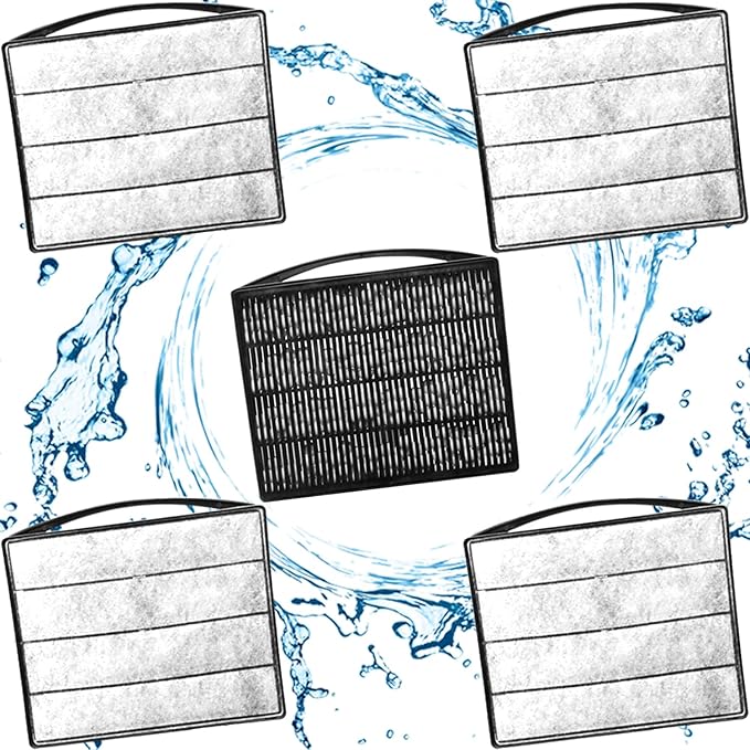 TARARIUM Turtle Tank Filter Aquarium Filter Power Adjustable 30-75 Gal. 290 GPH Large Internal Filter 3-Stage w/Replacement Media 4pcs Sponge Clip 1Pcs Ceramic Ball Plate Replacement for IX-120