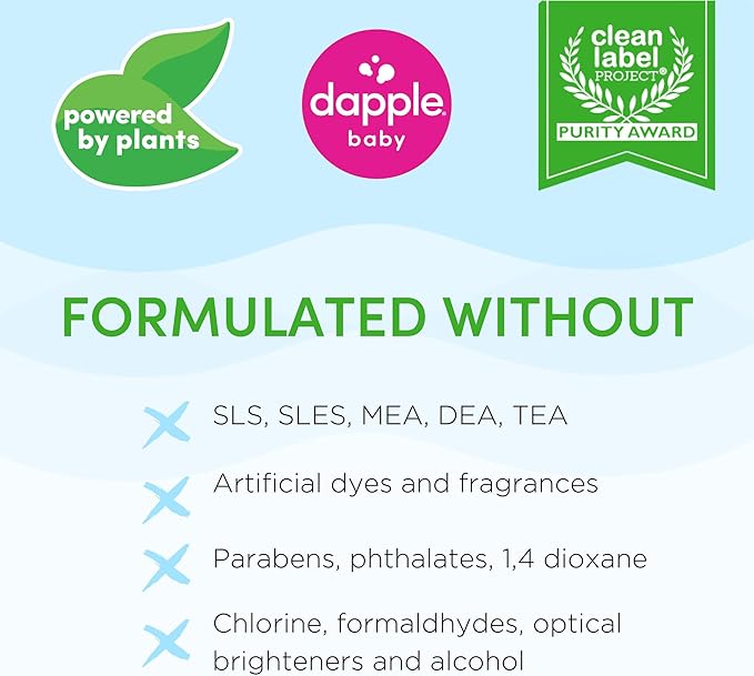 Dapple Baby Fragrance Free Bottle & Dish Soap - (3 Pack) 16.9 fl oz - Cleans Baby Bottles, Sippy Cups, Pacifiers, Breast Pumps, & More - Gently Removes Milk Film & Odors - Includes 1 Pump