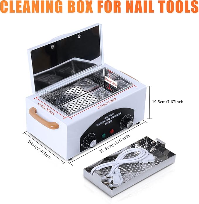 High Temperature Sterilizer Machine for Nail Tool Spa Pedicure tools Dry Heat Sterilizer Cabinet Salon Hairdressing Tool Equipment Sterilizer Tweezers