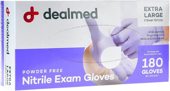 Dealmed Non-Woven Gauze Sponge and Nitrile Exam Gloves Bundle | Includes 200 Count Box of 2"x2" Gauze Sponges & 180 Count X-Large Nitrile Exam Gloves
