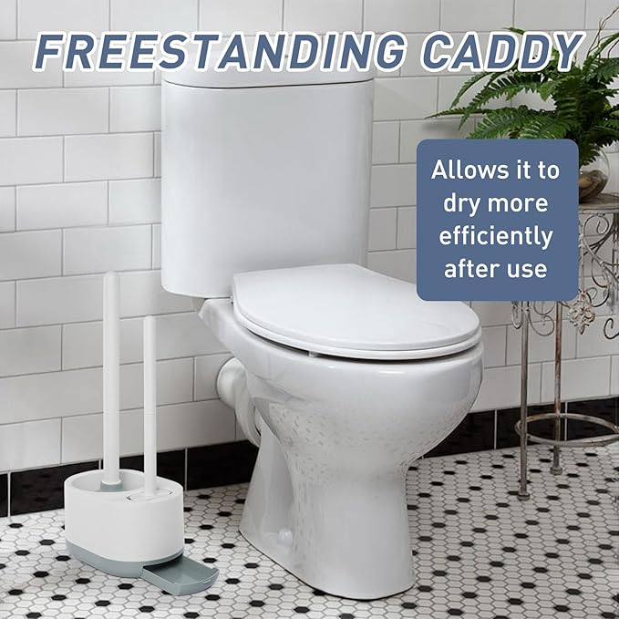 Silicone Toilet Brush Plunger Set, 2 in 1Toilet Bowl Brush and Holder Plunger Set, Plunger Toilet Brush Combo, Bathroom Toilet Brush, Toilet Brush Set, Toilet Scrubber and Plunger Set