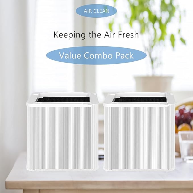 211+ Auto Replacement Filter Compatible with Blueair Blue Pure 211+ Auto Air Cleaner Purifier, Foldable Particle and Activated Carbon Replacement Filter, 2 Pack