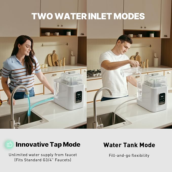 Baby Bottle Washer, Sterilizer & Dryer | All-in-One Pro Cleaning Machine with Fishbone Spray Arm, Self-Cleaning & AUTO Mode, Dual Water Inlet for Bottles, Breast Pump