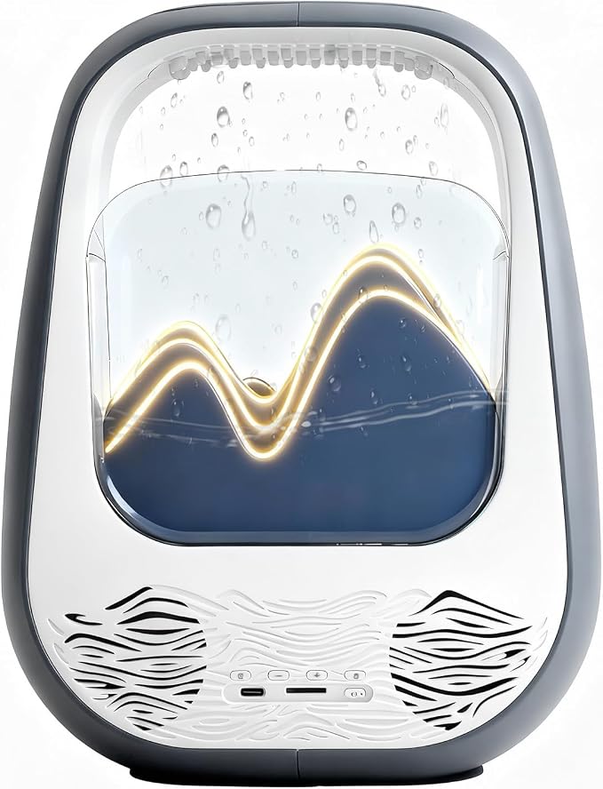 8-in-1 White Noise Sound Machine with Rain Drop Real Sound, Crey | Sound Machine with Aroma Diffuser for Sleeping, Stress Relief, Night Light Timer for Bedroom Office Home Hotel SPA Decor