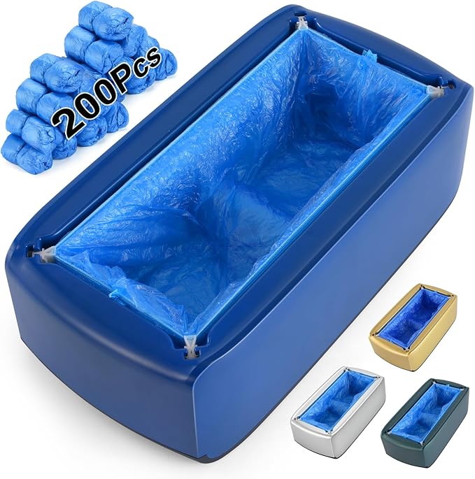 LYSHIYI Shoe Covers Machine Automatic Shoe Cover Dispenser with 200pcs Disposable Plastic Shoe Cover for Home, Office, Supermarket, Factory, Hospital (Blue)