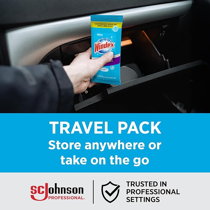 SC Johnson Professional Windex Ammonia Free Wipes 25ct, Case Pack of 12