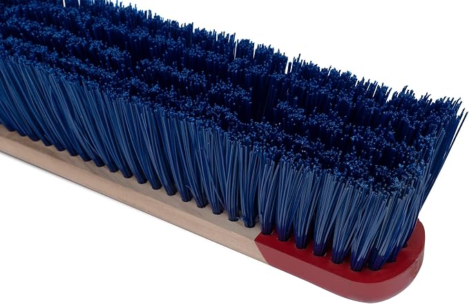 Harper 24 Inch Push Broom with Stiff Bristles, Premium Heavy Duty Outdoor Wet/Dry Rough-Surface, for Mulch, Gravel, Oil Dry, Dirt, Soil, with Long Wooden Handle
