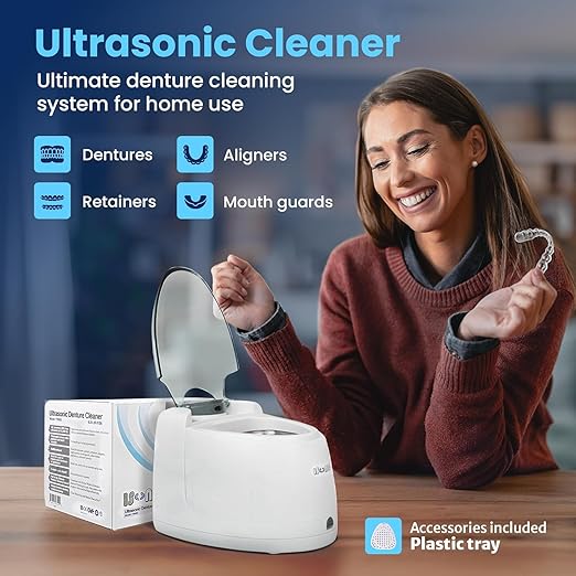 iSonic F3900 Ultrasonic Denture/Aligner/Retainer Cleaner for All Dental appliances with 1 Box of AlignerClean CTAR01 Ultrasonic Cleaning Tablet