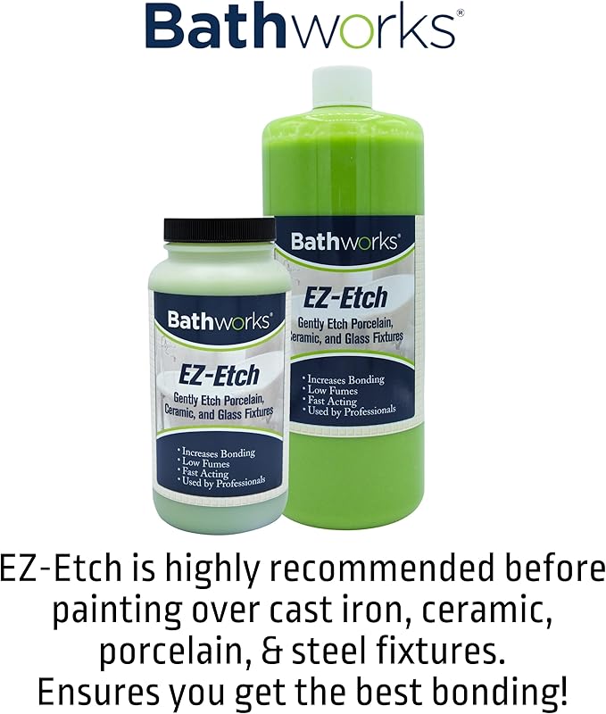 Bathworks Essentials Roll-On Refinishing Kit - 22 fl oz, High Gloss White, Long-Lasting Acrylic Resin Finish with Non-Slip Additive - Professional-Grade DIY Coating for Bathtubs, Tile, Sinks & Showers (Paint Materials Only)