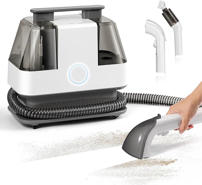 Upholstery Cleaner Machine 15KPa Portable Carpet Couch Deep Cleaner Handheld Rug Spot Cleaner Small Extractor Vacuum for Furniture Hand Held Sofa Shampooer for Car Seat Pet Stain