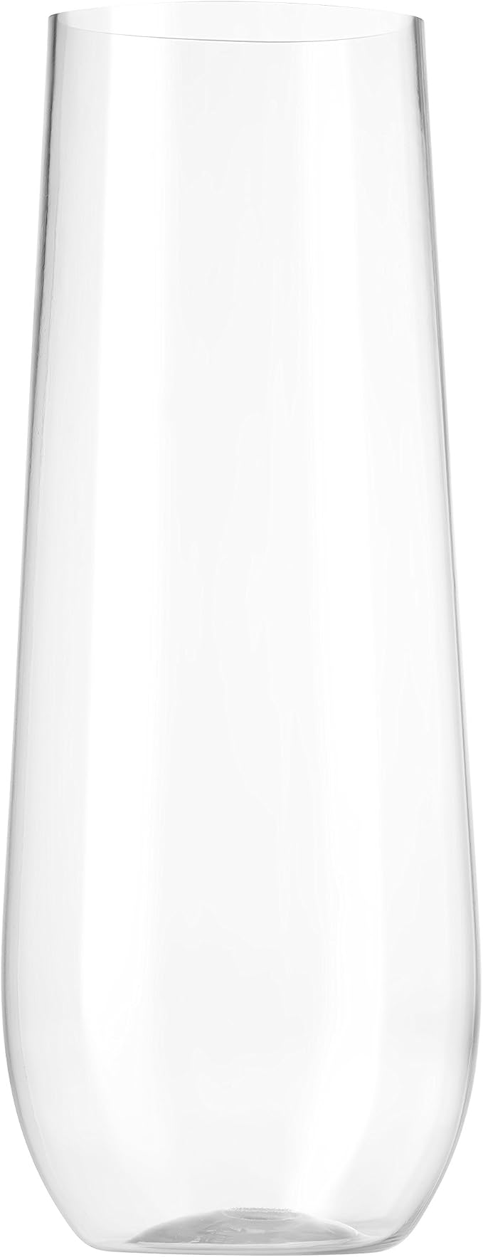 Munfix 36 Pack Stemless Plastic Champagne Flutes Disposable 9 Oz Clear Plastic Toasting Glasses Shatterproof Recyclable and BPA-Free