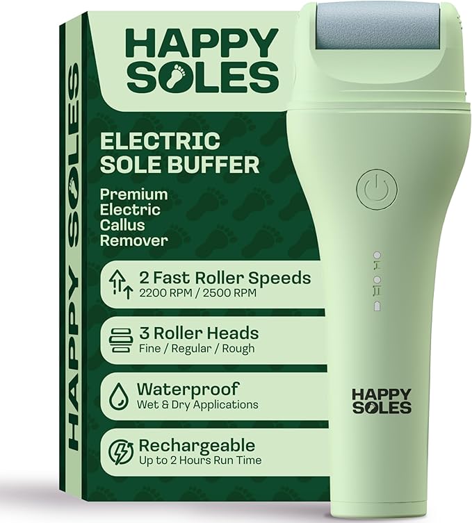 Electric Sole Buffer Foot Callus Remover - FSA Eligible HSA Rechargeable Electric Foot File - Professional Pedicure Tool - Smooth Cracked Heels & Calloused Feet - Ultimate Self-Care Tool