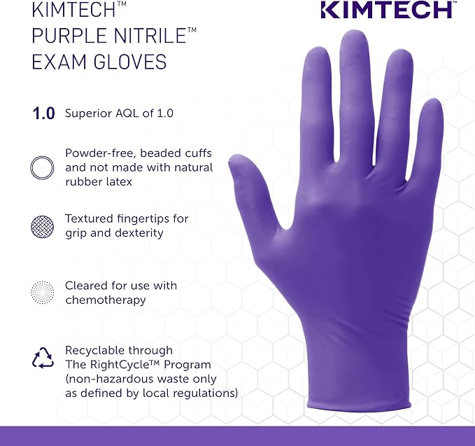 Ansell Kimtech™ Purple Nitrile™ Disposable Exam Gloves