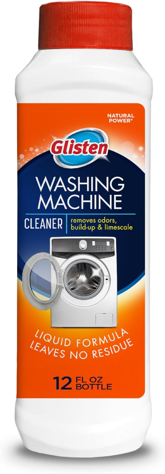Glisten Washing Machine Cleaner, Helps Remove Odor, Buildup, and Limescale, Fresh Scent, Made in the USA, 12 Ounce Bottle