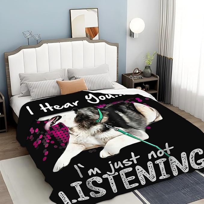 Tijuboni Husky Throw Blanket Dog Gifts for Girls Boys Women Men Kids Adults Soft Flannel Fleece Blanket for Couch Sofa Bed Home Decor 60"x80"