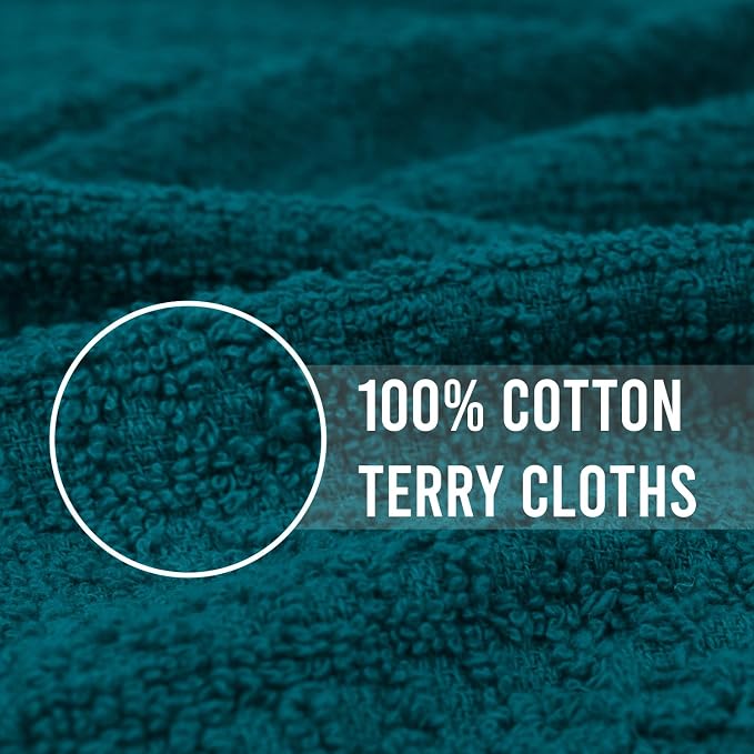 DAN RIVER Premium Teal Kitchen Towels - [Pack of 6] 100% Cotton (16x 26 Inches) -Super Soft, Highly Absorbent Hand Towels, Quick Dry, Dish Towels, Tea and Bar Towels Set