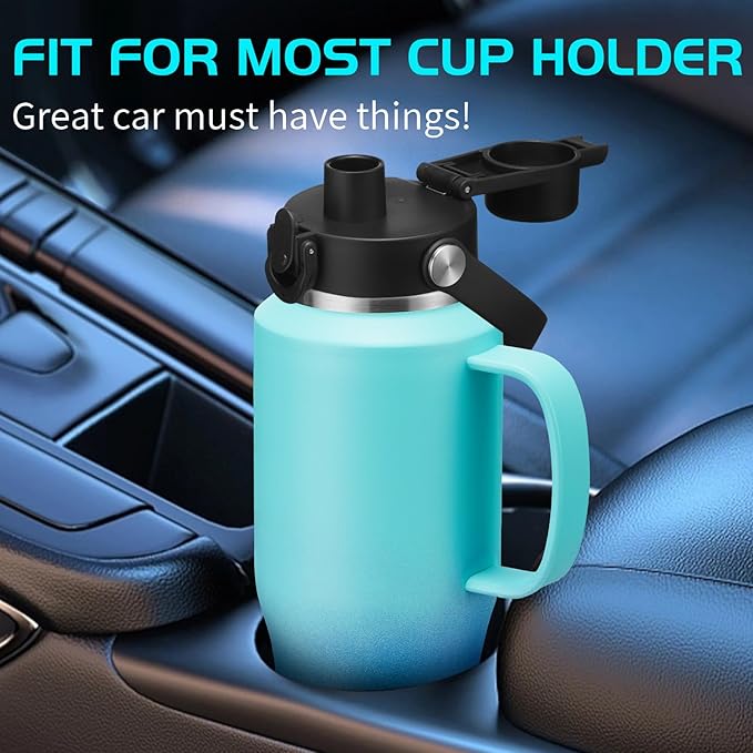 32oz Insulated Water Bottle - with Straw & Spout Lid, Strap Carrier Bag, Cold-48H & Hot-24H, Stainless Steel Travel Tumblers with Handle, Reusable Slim Water Bottle that Fits in Cup Holder