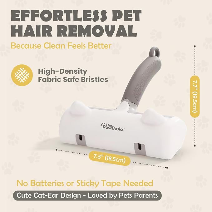 Pet Hair Remover Roller - Reusable Lint Roller for Dog and Cat Hair, Easy to Clean Electrostatic Pet Hair Removal Tool with Ergonomic Grip for Bedding, Couch, Carpet and Car Interiors