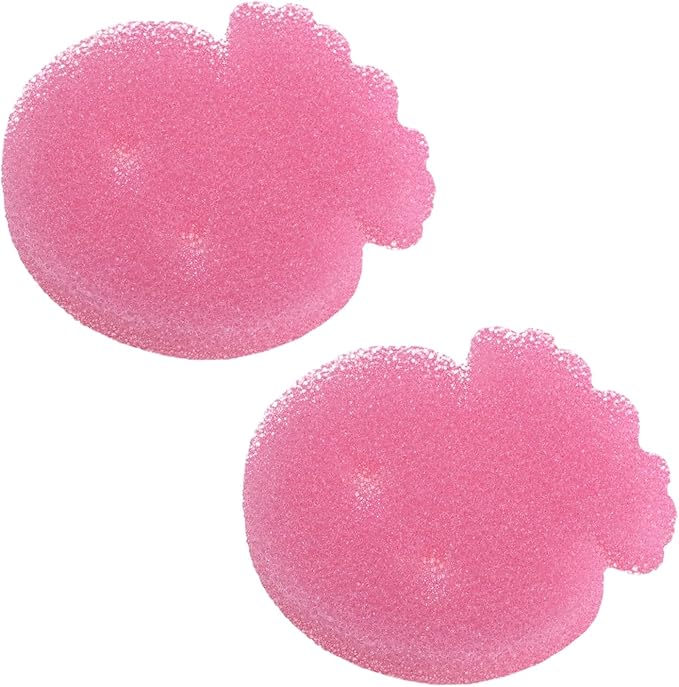 M METERXITY 2-Pack Hot Tub Scum Absorber, 10x10 Cm/3.9x3.9 Inch Sponge Jellyfish Pattern Scum Balls for Spa, Bathtub and Swimming Pool to Soak Up Oils Bathtub Accessories [Pink]