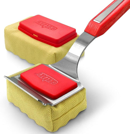 GRILLART Grill Brush Bristle Free. [SteamWizards], Includes 1 Full Grill Brush and 1 Replaceable Cleaning Head (Bundle)
