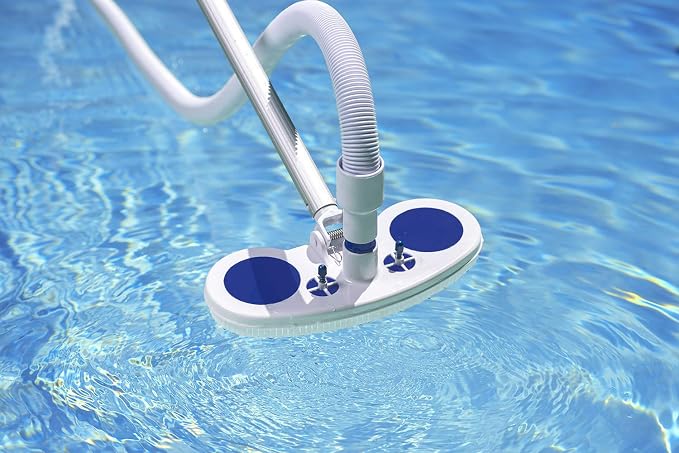 Poolmaster Air-Relief Valve Weighted Vinyl Liner Swimming Pool Vacuum and SWIMLINE HYDROTOOLS 8351 2-Piece Telescopic Pole