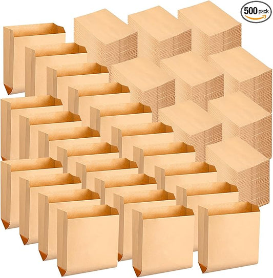 Waxed Kraft Feminine Hygiene Liner Bag, Business Restroom Bathroom Personal Dispensers 7.5 x 10" Waste Receptacle Paper Liners, Sanitary Napkin Disposal Bags, Kraft Bag (500 Pcs)