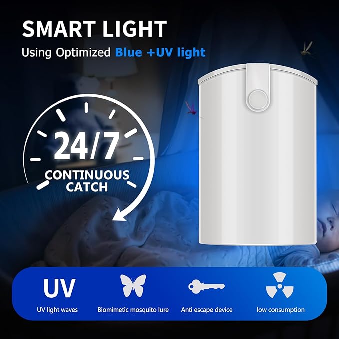 2 Pack Flying Insect Trap, Fruit Fly Trap Indoor with 8 Sticky Boards, Gnats Killer Moth Trap Fly Catcher with Night UV Light, Mosquito Attractant Bug Zapper for Home, Office(2026 Upgrade)